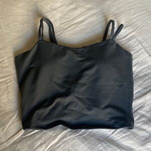 Dark Green Openback Sports Bra Crop Top